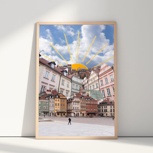 Plakat "Sunshine Old Town Warsaw" - Kolaż - Fotografia kompozytowa