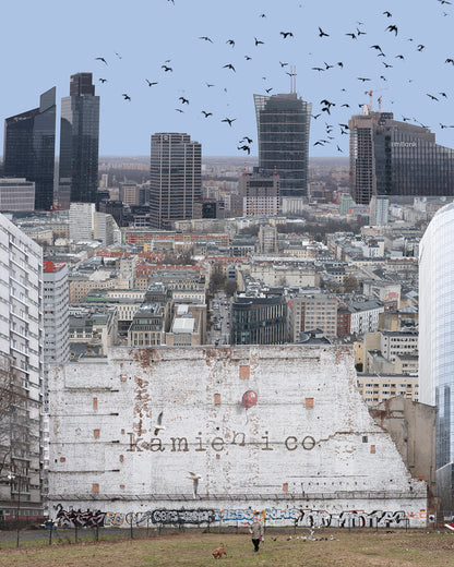 "Kamień i co" + rama 40x50 cm (imitacja dębu)