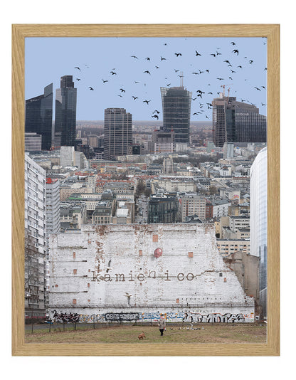 "Kamień i co" + rama 40x50 cm (imitacja dębu)